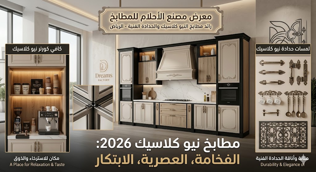 مطابخ نيو كلاسيك 2026: دمج الفخامة التقليدية بالعصرية في مصنع الأحلام